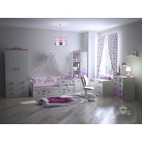 Кровать детская декорированная "Золушка pink"